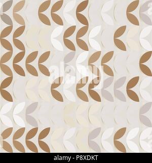 Giometric rétro cercles vectoriel continu papier café sprout abstract pattern branché Illustration de Vecteur