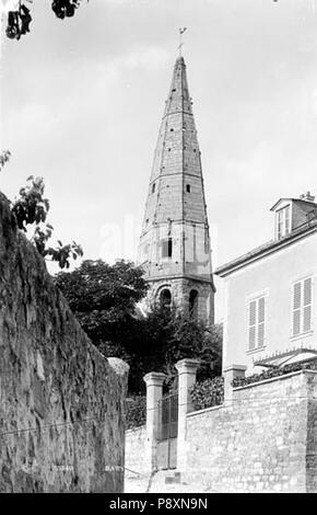 268 Eglise Saint-Martin - Clocher, flèche, côté sud-ouest - Sartrouville - Médiathèque de l'architecture et du patrimoine - APMH00013249 Banque D'Images