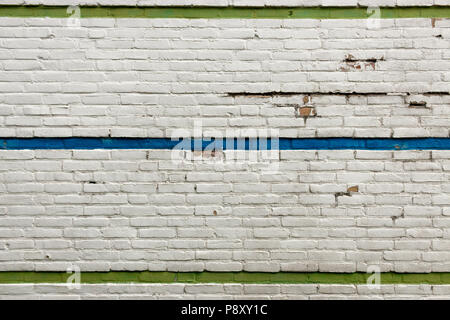 Blanc bleu et vert brick wall Banque D'Images