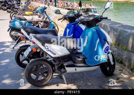 Cityscoot ride partager scooter dans Paris, France Banque D'Images