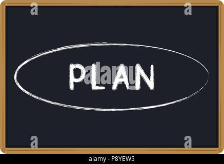 Plan Word written la craie sur un tableau noir vector illustration Illustration de Vecteur