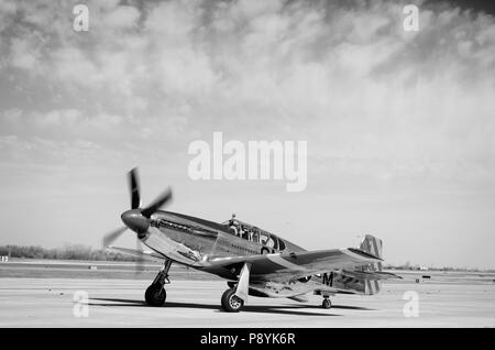 Betty Jane, un P-51C à Aéroport Wiley Post à Oklahoma City. Banque D'Images