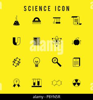 La science Icon Set. Pour la conception web et l'interface d'application, aussi utile pour l'infographie. Vector illustration. Illustration de Vecteur