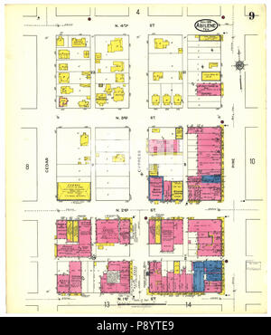 490 La carte d'assurance-incendie Sanborn de Abilene, Taylor County, Texas. LOC sanborn08394 007-9 Banque D'Images