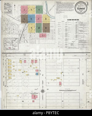 490 La carte d'assurance-incendie Sanborn de Montrose, Montrose Comté (Colorado). LOC sanborn00947 008-1 Banque D'Images