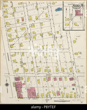 490 La carte d'assurance-incendie Sanborn de Akron, comté de Fulton, dans l'Indiana. LOC sanborn02246 004-3 Banque D'Images