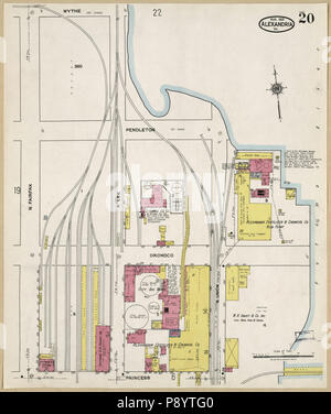 La carte d'assurance-incendie Sanborn 490 d'Alexandria, cités indépendantes, en Virginie. LOC sanborn08968 007-21 Banque D'Images