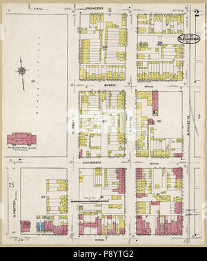 La carte d'assurance-incendie Sanborn 490 d'Alexandria, cités indépendantes, en Virginie. LOC sanborn08968 007-3 Banque D'Images