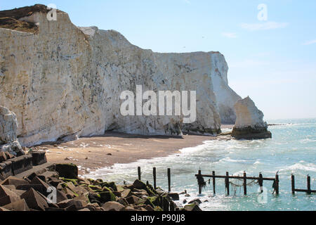 Les sept Sœurs, les falaises du parc national des South Downs, East Sussex, UK. Jour de marche de Seaford à Eastbourne Banque D'Images