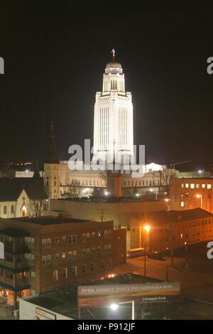 Nebraska State Capitol Décembre 24th, 2006 à partir de la chambre d'hôtel Cornhusker Banque D'Images