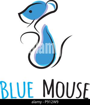 La souris bleue image vectorielle Illustration de Vecteur