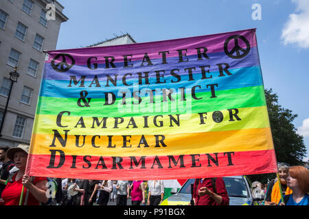 Londres, Angleterre, Royaume-Uni. 13 juillet, 2018. Les manifestants à Londres manifestation contre la visite de Donald Trump pour le Royaume-uni © Benjamin John/ Alamy Live News. Banque D'Images