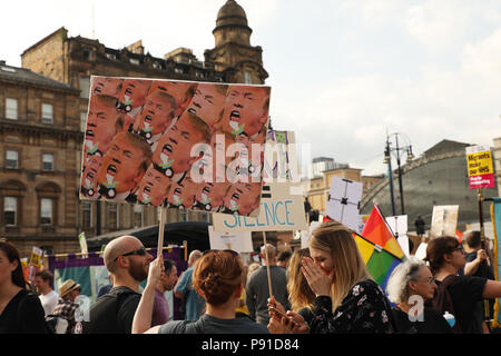 Glasgow, Royaume-Uni, 13 juillet 2018. Protestation d'atout, George Square Glasgow, Scotland, UK Crédit : John Nichol MacInnes/Alamy Live News Banque D'Images