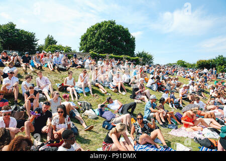 Londres, Royaume-Uni. 6 juillet, 2018. Une vue générale Tennis : une vue générale des championnats de tennis de Wimbledon à l'All England Lawn Tennis et croquet Club à Londres, Angleterre . Credit : AFLO/Alamy Live News Banque D'Images