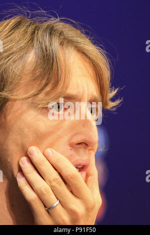 Stade Luzhniki, Moscou, Russie. 14 juillet, 2018. Coupe du Monde de Football FIFA, conférence de presse ; croate Luka Modric : Action Crédit Plus Sport/Alamy Live News Banque D'Images