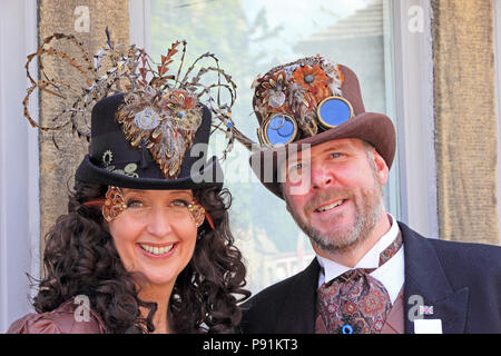 Steampunk Week-end, Hebden Bridge, West Yorkshire, 14 et 15 juillet, 2018 Crédit : Paul Boyes/Alamy Live News Banque D'Images