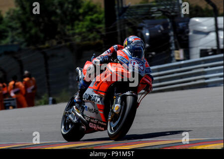 Sachsenring, Hohenstein-Ernstthal, Allemagne. 14 juillet, 2018. Le Grand Prix Moto d'Allemagne, de qualification ; Andrea Dovizioso (Ducati) Credit : Action Plus Sport/Alamy Live News Banque D'Images