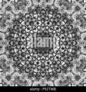 Texture fractale Mandala, noir et blanc, cartes d'intensité de rendu 3D Banque D'Images