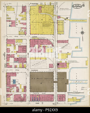 La carte d'assurance-incendie Sanborn 490 d'Alexandria, cités indépendantes, en Virginie. LOC sanborn08968 007-7 Banque D'Images