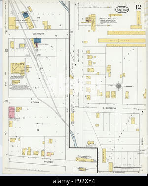 491 La carte d'assurance-incendie Sanborn de Antigo, Langlade County, Wisconsin. LOC sanborn09482 006-12 Banque D'Images