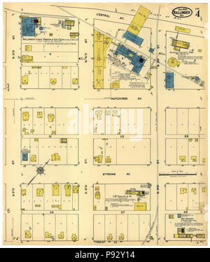 491 La carte d'assurance-incendie Sanborn de Ballinger, Runnels County, Texas. LOC sanborn08417 005-4 Banque D'Images