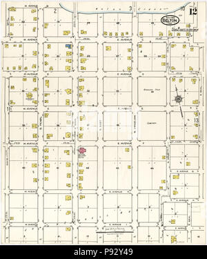 492 La carte d'assurance-incendie Sanborn de Belton, Bell County, Texas. LOC sanborn08428 007-12 Banque D'Images