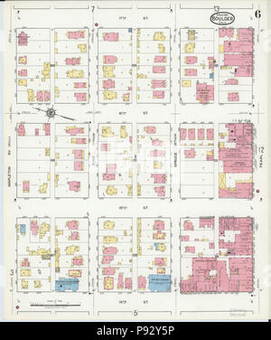 493 La carte d'assurance-incendie Sanborn de Boulder, Colorado, Boulder Comté. LOC sanborn00958 008-6 Banque D'Images