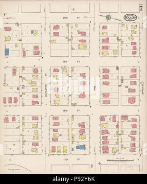 . 493 La carte d'assurance-incendie Sanborn de Boulder, Colorado, Boulder Comté. LOC sanborn00958 009-7 Banque D'Images