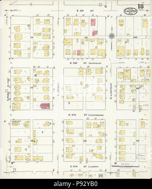 494 La carte d'assurance-incendie Sanborn de Casper, Natrona County, Wyoming. LOC sanborn09750 006-19 Banque D'Images