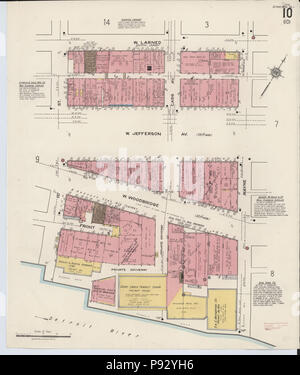 495 La carte d'assurance-incendie Sanborn de Detroit, Wayne County, Michigan. LOC sanborn03985 025-11 Banque D'Images