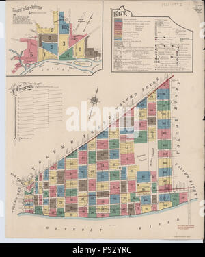 496 La carte d'assurance-incendie Sanborn de Detroit, Wayne County, Michigan. LOC sanborn03985 031-1 Banque D'Images