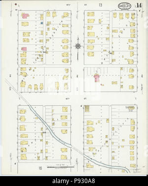 . 499 Assurance-Incendie Sanborn Map du site Greeley, Weld County, Californie. LOC sanborn01009 008-14 Banque D'Images
