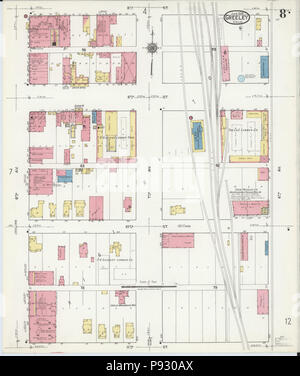 499 Assurance-Incendie Sanborn Map du site Greeley, Weld County, Californie. LOC sanborn01009 008-8 Banque D'Images