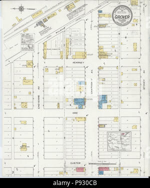 499 Carte d'assurance-incendie Sanborn de Grover, Weld County, Californie. LOC sanborn01010 001 Banque D'Images