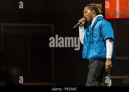 Début de la scène hip hop à venir à Fvded dans le parc à Holland Park dans le Surrey, C.-B. le 7 juillet 2018 Banque D'Images