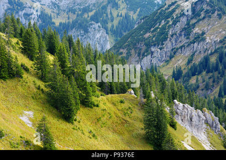 Des vues pittoresques de la montagne Tegelberg, une partie d'Alpes, situé à nead Fussen ville, Bavière, Allemagne. Banque D'Images