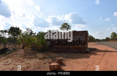 Burrundie, Australie - Jun14, 2018. Entrée de la terres autochtones de Kakadu National Park, qui est une zone protégée dans le Territoire du Nord de l'un Banque D'Images