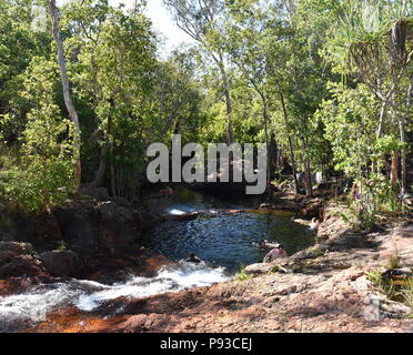 Litchfield (Australie) - 16 juin 2018. Les gens profiter de la journée à Buley Rockhole Litchfield National Park. Il s'agit d'une série de cascades et rock-trous, Banque D'Images