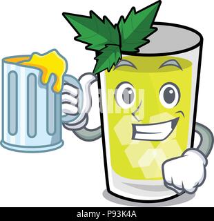 Avec un jus mint julep mascot cartoon Illustration de Vecteur