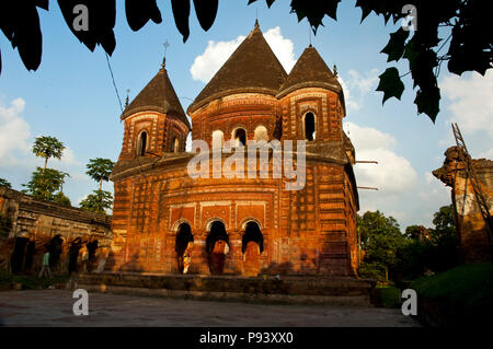 L'Pancharatna Govinda Temple. Puthia, Rajshahi, Bangladesh. Banque D'Images