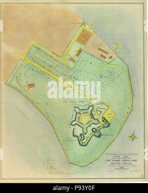 Ft. McHenry National Park 1939 Map Banque D'Images