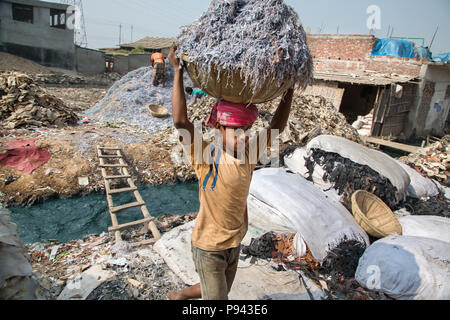 Hazaribagh, usines de cuir / quartier des tanneries, Dhaka, Bangladesh Banque D'Images