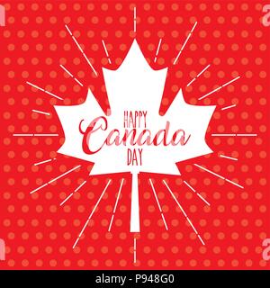 Carte Bonne fête du canada congé dotted background vector illustration d'illumination d'érable Illustration de Vecteur