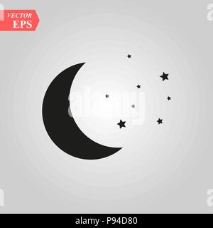 L'icône de la lune et les étoiles Le symbole vecteur illustration isolé Illustration de Vecteur