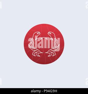 Une ligne logo crabe Illustration de Vecteur