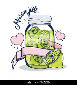 Bocaux Mason dimensions Illustration de Vecteur