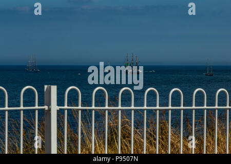 Les grands navires de quitter le port de Sunderland le 24 juillet 2018, Banque D'Images