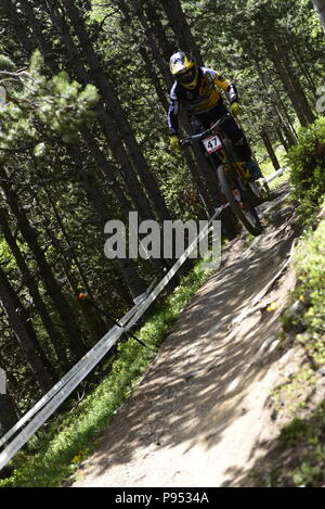 Vallnord, La Massana, Andorre. 14 juillet 2018. Qualification en descente , sesion, UCI Coupe du Monde de vélo de montagne, Andorre Vallnord. 14/07/2018 Credit : Martin Silva Cosentino / Alamy Live News Banque D'Images