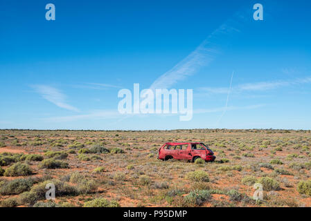 Accident de voiture, le désert, l'Australie du Sud Banque D'Images