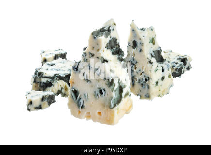 Fromage bleu isolé sur fond blanc avec clipping path Banque D'Images